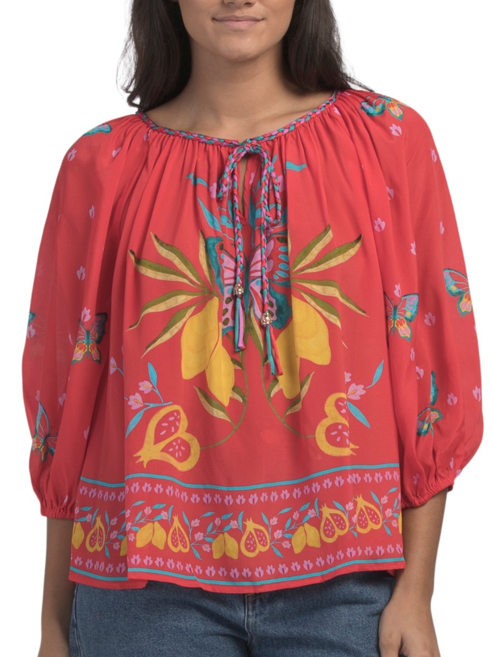 JOHNNY WAS MONACO PEASANT BLOUSE*******SIZE: XS